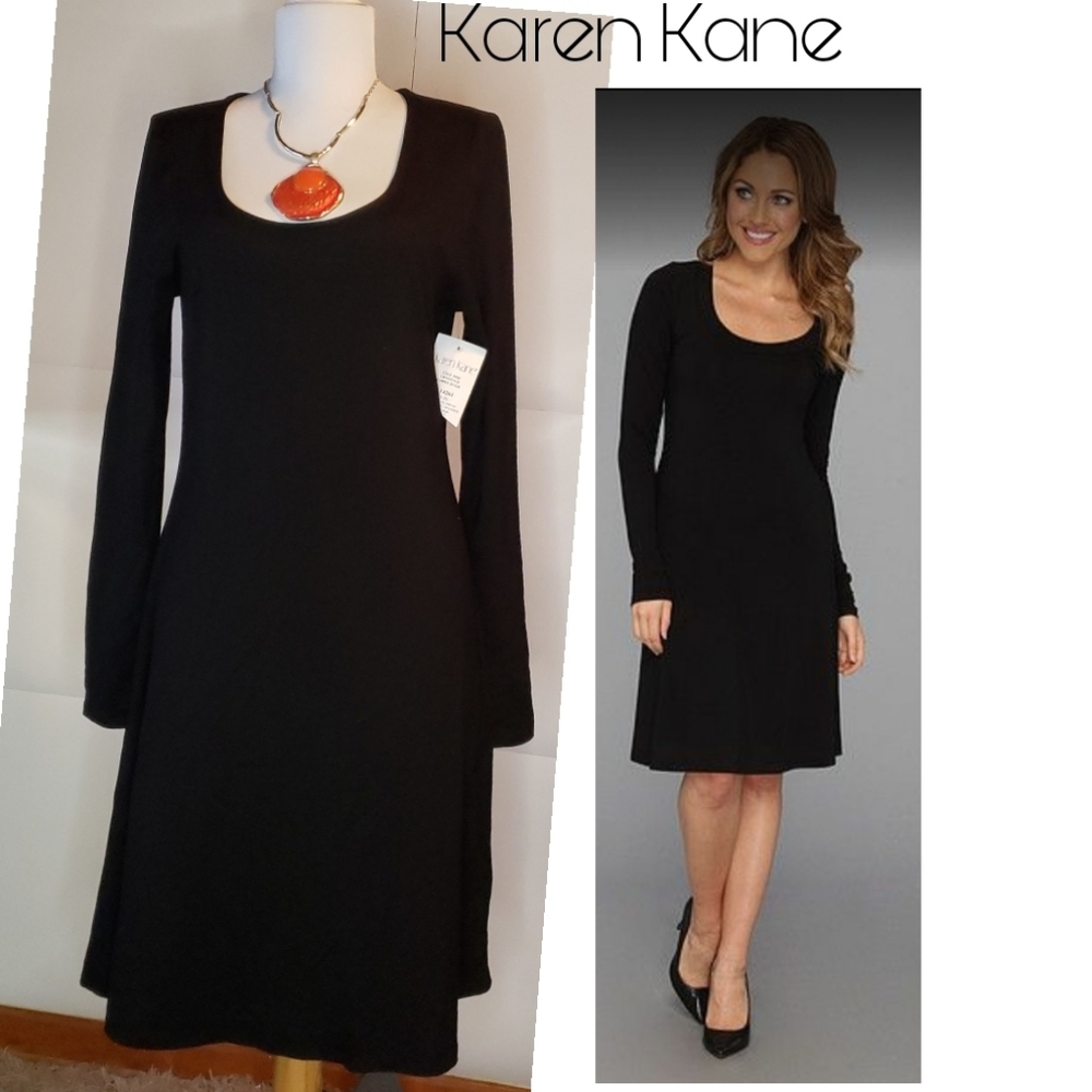 Karen Kane black long sleeve dress. Comfy Sz  Sm
